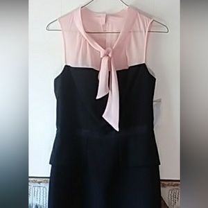 Nine & Co Black and Pink Peplum Dress Size 2